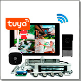 Комплект беспроводной Wi-Fi домофон SkyNet 1000 (1+1+180G) + камера и электромагнитный замок