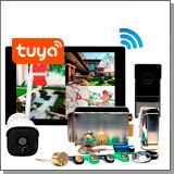 Комплект беспроводной Wi-Fi домофон SkyNet 1000 (1+1+Zenit) + камера и замок