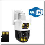 "HDcom K663-ASW2-Dual" - Беспроводная 2MP Wi-Fi уличная поворотная камера наблюдения с двумя объективами