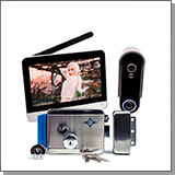 Комплект беспроводной домофон «SkyNet 900+AX091» + замок AX091